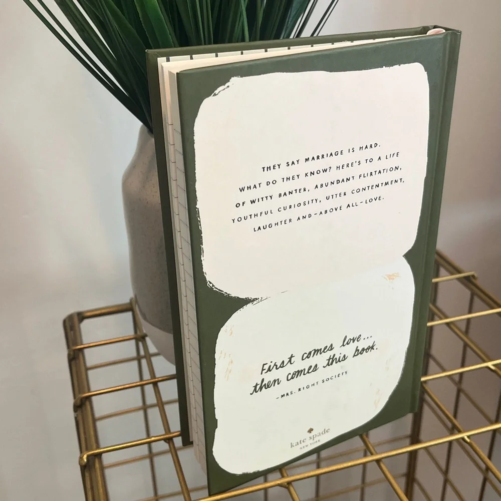 kate spade Olive Green and Cream Hardcover Journal